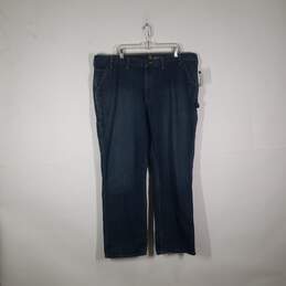 Mens Relaxed Fit Medium Wash Denim 5 Pocket Design Carpenter Jeans Size 44X32