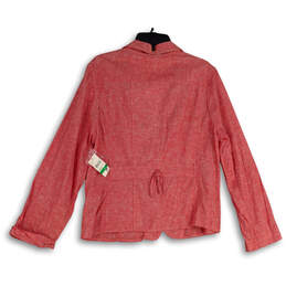 NWT Womens Red Notch Lapel Long Sleeve Flap Pocket Two Button Blazer Size L alternative image