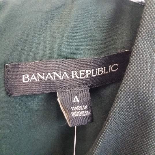 Banana Republic Dark Green Sleeveless Shift Dress WM Size 4 NWT image number 3