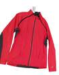 Womens Red Clima Wind Long Sleeve Full Zip Athletic Jacket Size Large image number 1