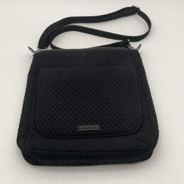 Womens Black Adjustable Strap Zipper Pocket Quilted Crossbody Bag