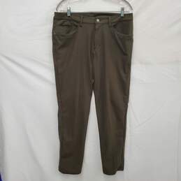 Lululemon Men's Athletica Forest Green 100% Polyester Trousers Size 34 x 34