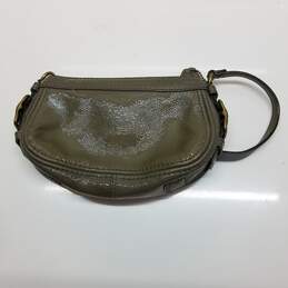 AUTHENTICATED Coach Olive Green Patent Leather Wristlet alternative image