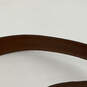 Mens Brown Genuine Leather Silver Buckle Front Adjustable Waist Belt Sz 30 image number 4