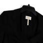 Womens Black Ruched Long Sleeve Peak Lapel Double Breasted Blazer Size 8 image number 3