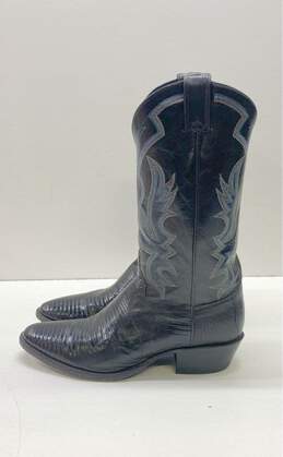 Justin Boots Iguana Lizard Black Western Boots Size 11 alternative image