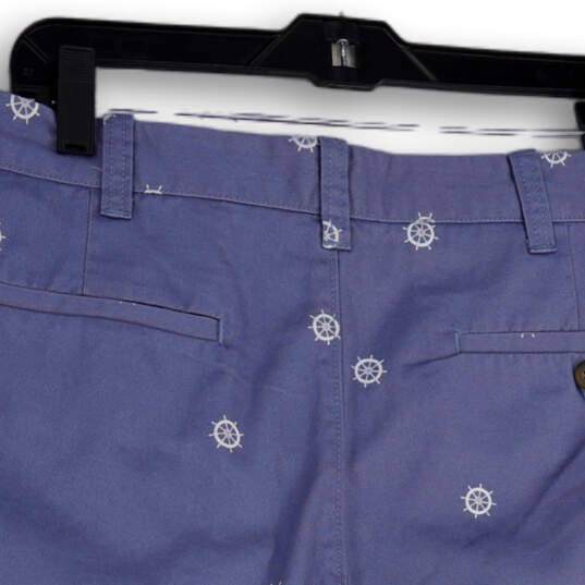 NWT Mens Blue Nautical Ship Wheel Print Slash Pocket Chino Shorts Size 34W image number 4