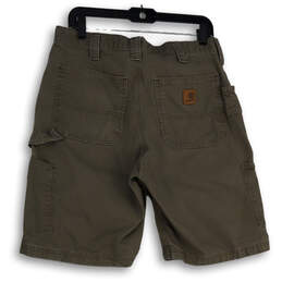 Mens Gray Flat Front Pockets Original Fit Cotton Cargo Shorts Size 32 alternative image
