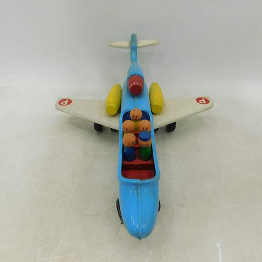 Vintage Playskool Airlines Little People Pull Toy W/ Wood Figures image number 1