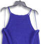 NWT Womens Blue Crochet Knit V-Neck Sleeveless Pullover Mini Dress X-Large image number 4