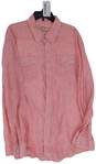 Mens Pink Long Sleeve Button Down Collared Dress Shirt Size XL image number 1