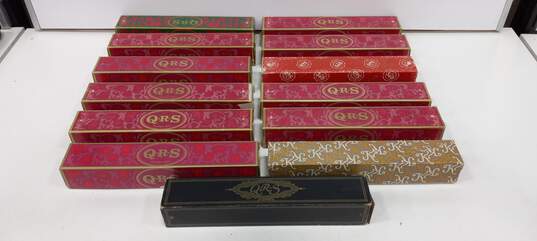 Bundle of 13 QRS Player Piano Scrolls w/Boxes image number 1