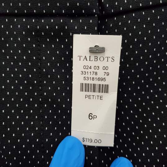 NWT Talbots Petites Black Dotted Dress Pants 6P image number 3