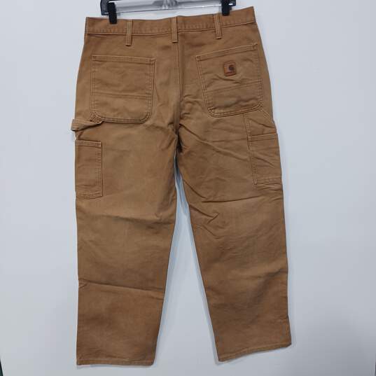 Carhartt Tan Work Jeans Men's Size 35x30 image number 2