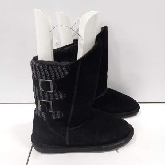 Bearpaw Women's Black Suede Snow Boots Size 10 image number 4