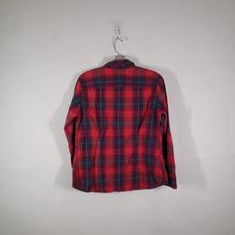 Womens Plaid Long Sleeve Collared Button-Up Shirt Size Large alternative image