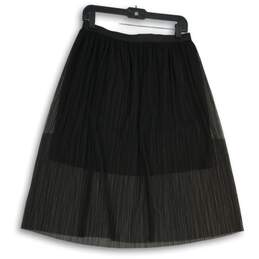 NWT BCBGeneration Womens Black Pleated Elastic Waist Midi A-Line Skirt Size M alternative image