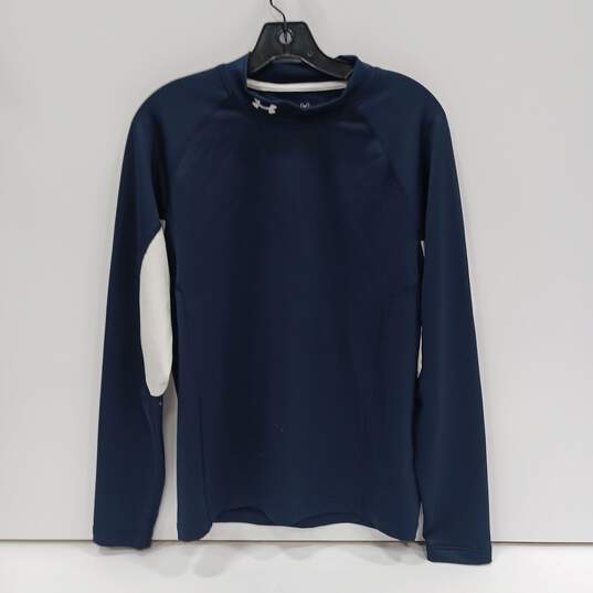 Under Armour Cold Gear Navy Blue Long Sleeve Shirt Men's Size L image number 1