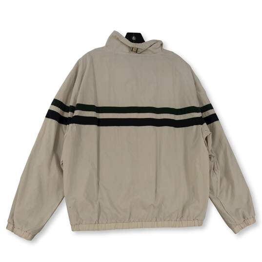NWT Mens Tan Long Sleeve Mock Neck Full Zip Windbreaker Jacket Size Medium image number 2