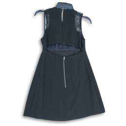 BCBGeneration Womens Black Round Neck Sleeveless Cutout A-line Dress Size 0 alternative image