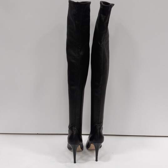 Escada Women's Knee Long Black Heel Boots Size 7.5 image number 4