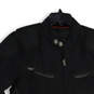 Womens Black Stand Collar Long Sleeve Full-Zip Riding Jacket Size Small image number 3