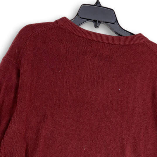 NWT Mens Red Tight-Knit Crew Neck Long Sleeve Pullover Sweater Size XL image number 4