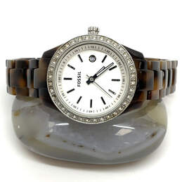 Designer Fossil ES-2680 Brown Faux Tortoise Bracelet Analog Wristwatch alternative image