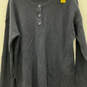 Womens Navy Blue Tight-Knit Long Sleeve Henley Sweater Size Medium image number 1