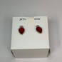 Designer Betsey Johnson Gold-Tone Red Crystal Stone Stud Earrings With Box image number 2