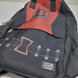 Disney Parks Loungefly Marvel Black Red Canvas Backpack Zippered Lined alternative image