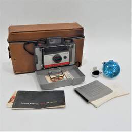 Vintage Polaroid Land Camera 104 w/ Flash Bulbs, Manuals & Leather Case Untested