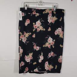 Womens Floral Flat Front Knee Length Straight & Pencil Skirt Size 1