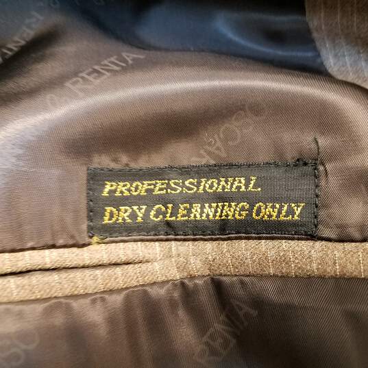 Mens Brown Wool Notch Collar Long Sleeve 2-Piece Suit Vest Set Size 44L image number 5