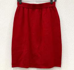 St. John Women's Red Knit Pencil Skirt alternative image