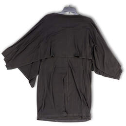 NWT Womens Black Round Neck Stretch Convertible Cape Shift Dress Size 3 alternative image