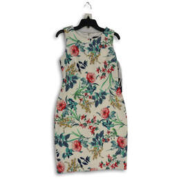 NWT Womens Multicolor Floral Sleeveless Round Neck Sheath Dress Size 6