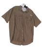 Mens Brown Short Sleeve Pockets Casual Button Down Shirt Size Medium image number 1