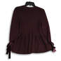 Womens Purple Tight-Knit Crew Neck Peplum Pullover Sweater Size 14/16 image number 2