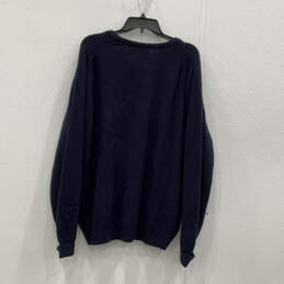Mens Navy Blue Long Sleeve V-Neck Knitted Pullover Sweater Size 48 alternative image