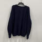 Mens Navy Blue Long Sleeve V-Neck Knitted Pullover Sweater Size 48 image number 2