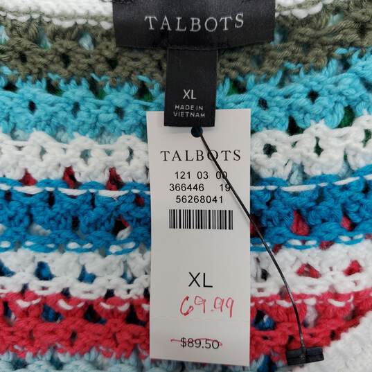 Talbots Multicolor Striped Sleeveless Sweater image number 3