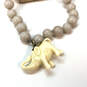 Designer J. Crew Gold-Tone Faux Pearl Elephant Beaded Pendant Necklace image number 4
