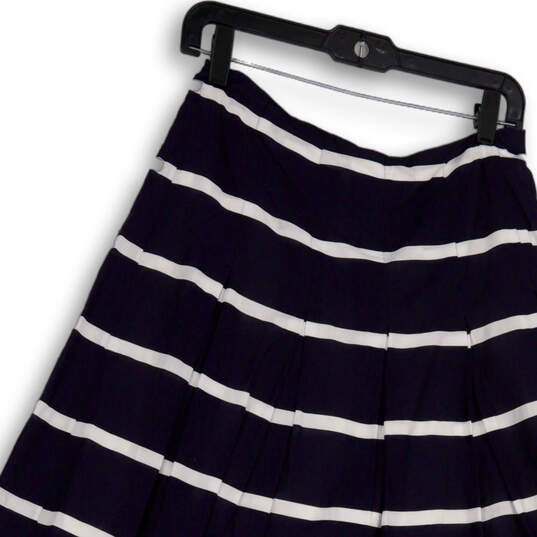 Womens Blue White Striped Back Zip Nautical Long Maxi Skirt Size 6L image number 3