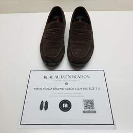 AUTHENTICATED Mens Prada Brown Suede Loafers Size 7.5