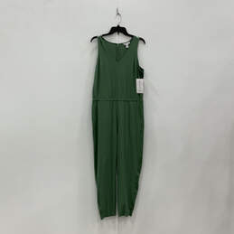 NWT Womens Green Sleeveless V-Neck Back Zip Jumpsuit One-Piece Size 12