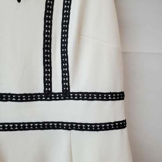 Nanette Lepore Sleeveless Fit Flare Ivory Black Crochet Dress Women's Size 10 image number 3