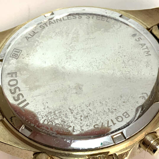 Designer Fossil BQ-1775 Gold-Tone Chronograph Round Dial Analog Wristwatch image number 5