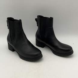 Cole Haan Womens Black Round Toe Block Heel Pull-On Chelsea Boots Size 8.5