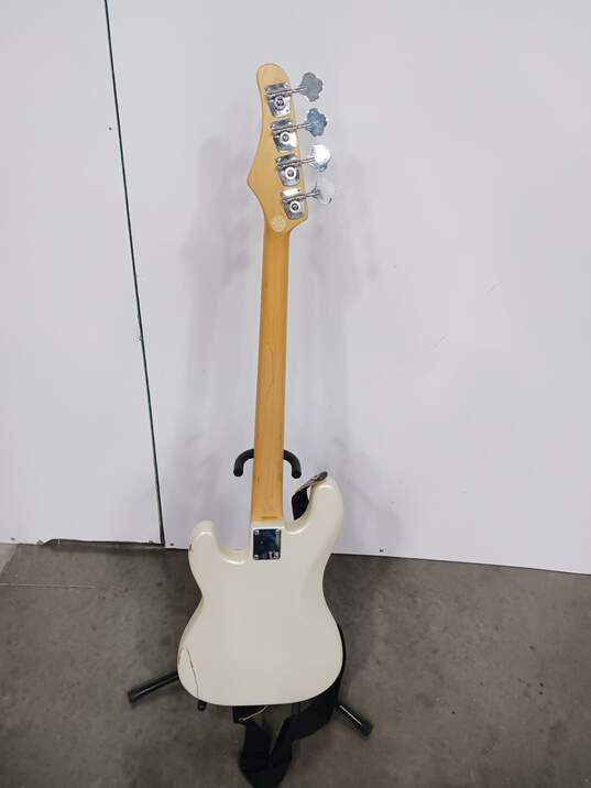 Lotus White Bass Electric Guitar W/ Soft Case image number 3